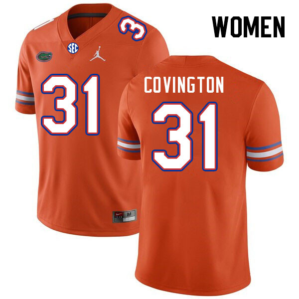 Women #31 Ahman Covington Florida Gators College Football Jerseys Stitched Sale-Orange - Click Image to Close